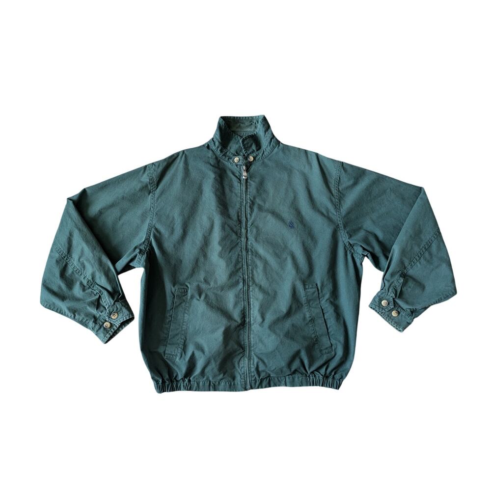 Vintage Nautica Bomber Jacket Mens XL Green Cotton Utility Workwear Gorpcore